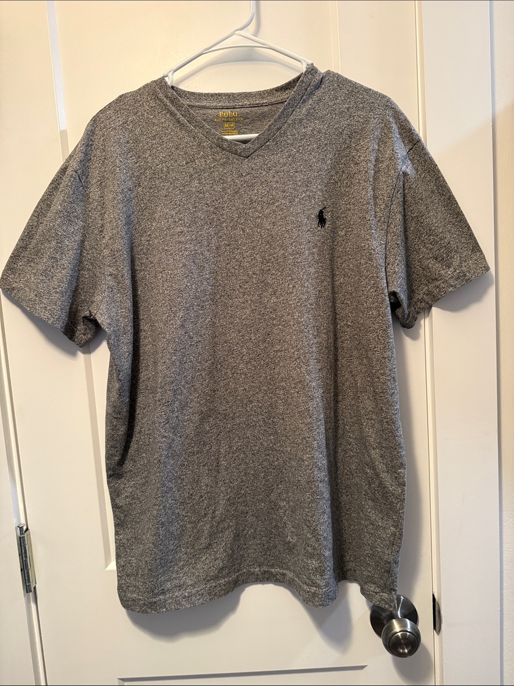 Polo by Ralph Lauren Men's Heather Gray V-Neck Tee size M